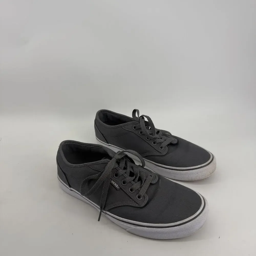 Vans Shoes Mens Size 10 Gray Canvas Skate Sneakers Casual Comfort Low Streetwear